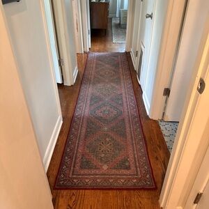 Ruggable Vintage-Style Red Runner Rug - top only